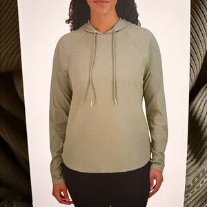 NWT Women's Green Sage Collectove Ribbed Hoodie Top Size S